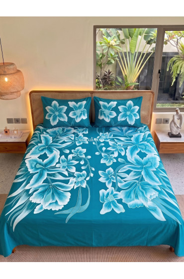 Hand Painted Rayon Bedsheet Set King Size Hand Painted Rayon Bedsheet Set King Size